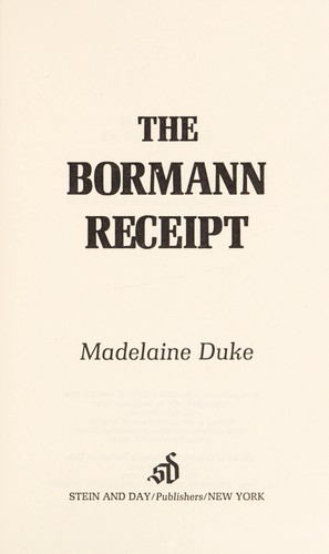 Cover for The Bormann receipt