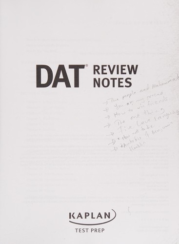 Cover for DAT Review Notes