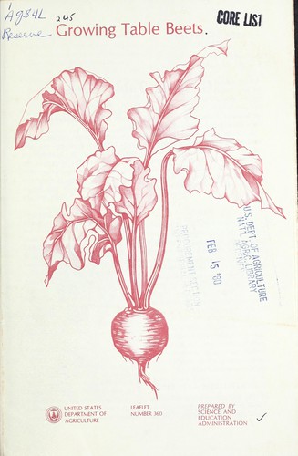Cover for Growing table beets