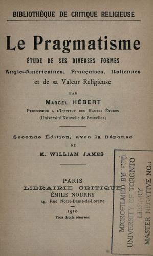 Cover for Le pragmatisme