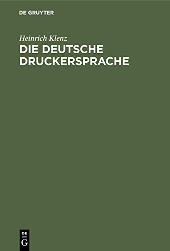 Cover for Die Deutsche Druckersprache