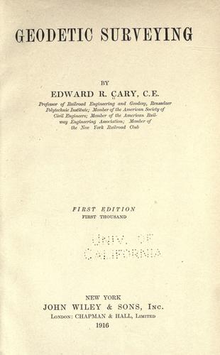 Cover for Geodetic surveying