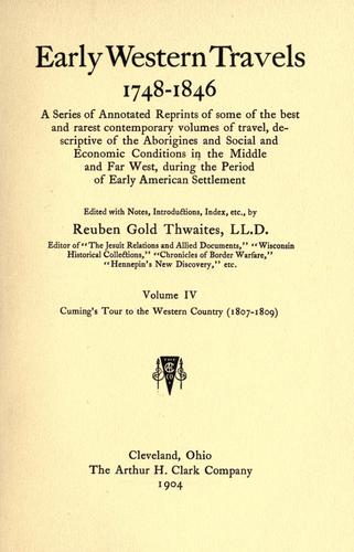 Cover for Cuming's tour to the western country (1807-1809).