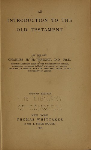 Cover for An introduction to the Old Testament