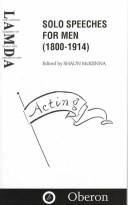 Cover for Solo speeches for men (1800-1914)