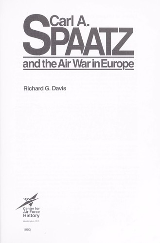 Cover for Carl A. Spaatz and the air war in Europe
