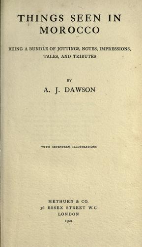 Cover for Things seen in Morocco