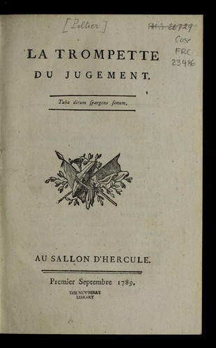 Cover for La trompette du jugement