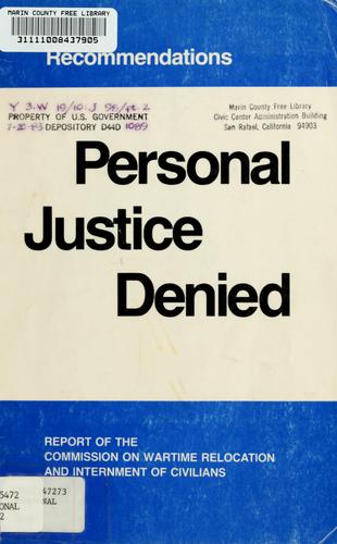 Cover for Personal justice denied