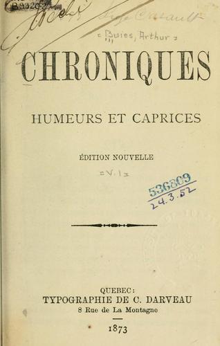 Cover for Chroniques