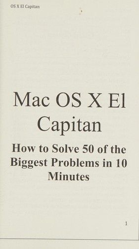 Cover for OS X el Capitan