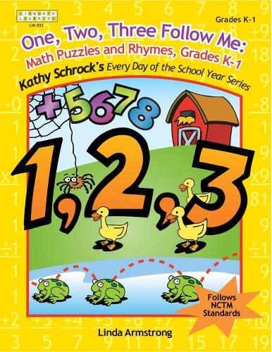 Cover for One, Two, Three, Follow Me! Math Puzzles and Rhymes (Kathy Schrock's Every Day of the School Year Series)