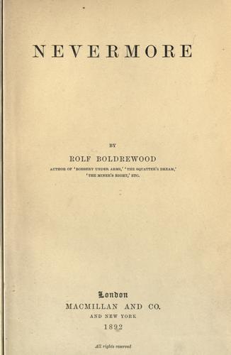Cover for Nevermore