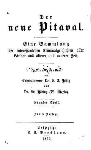 Cover for Der neue Pitaval: Eine Sammlung der interessantesten Criminalgeschichten ...