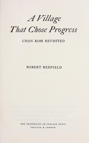 Cover for A village that chose progress