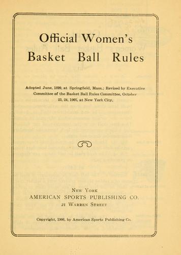 Cover for Official women's basket ball rules.