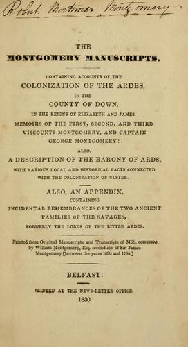 Cover for The Montgomery manuscripts.