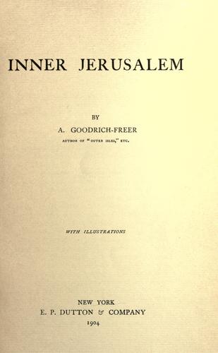 Cover for Inner Jerusalem