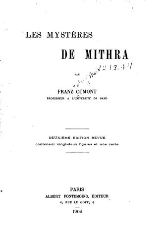 Cover for Les mystères de Mithra