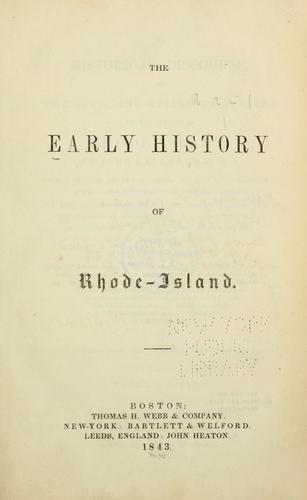 Cover for An historical discourse, on the civil and religious affairs of the colony of Rhode-Island