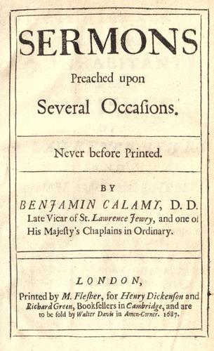 Cover for Sermons preached upon several occasions.  Never before printed.