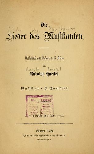 Cover for Die Lieder des Musikanten