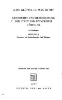 Cover for Geschichte und Beschreibung der Stadt und Universität Tübingen