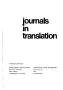 Cover for Journals in translation.