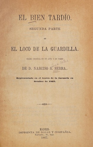 Cover for El bien tardío