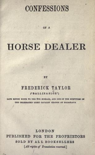 Cover for Confessions of a horse dealer