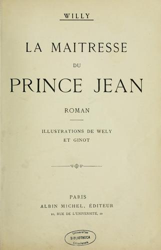 Cover for La maîtresse du prince Jean, roman