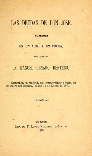 Cover for Las deudas de don José