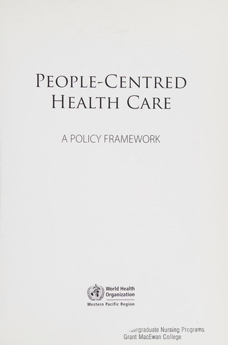 Cover for People-centred health care