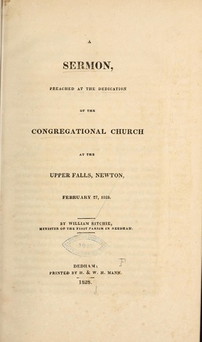 Cover for A sermon, preached at the dedication of the Congregational church...February 27, 1828