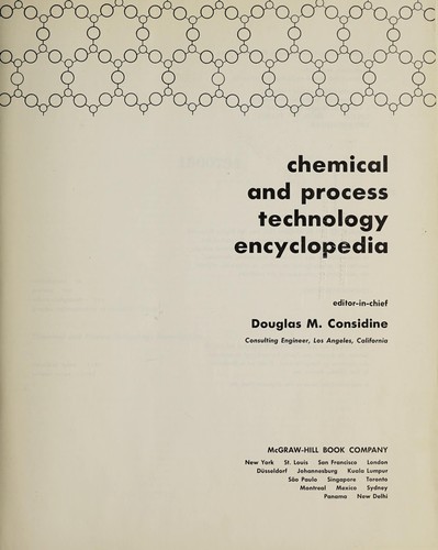 Cover for Chemical and process technology encyclopedia.
