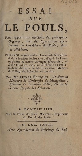 Cover for Essai sur les pouls