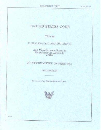 Cover for United States Code, Title 44, Public Printing and Documents