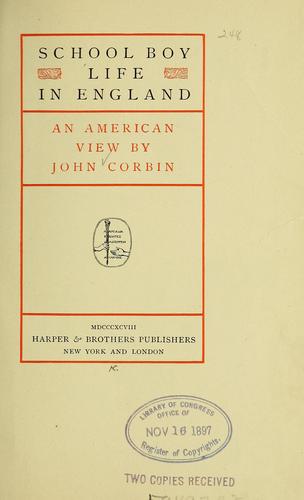 Cover for School boy life in England