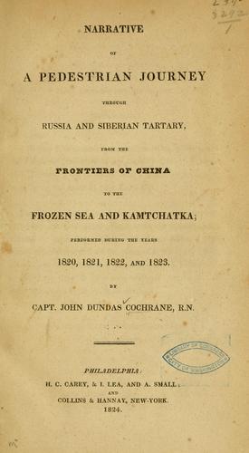 Cover for Narrative of a pedestrian journey through Russia and Siberian Tartary