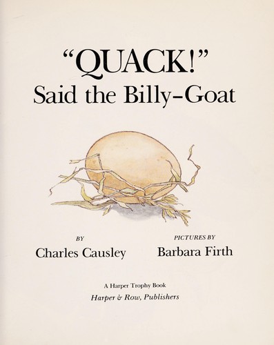 Cover for "Quack!" said the billy-goat