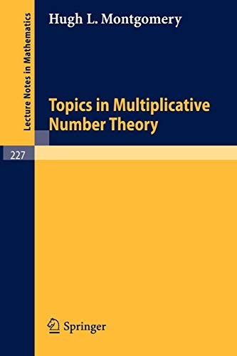 Cover for Topics in Multiplicative Number Theory