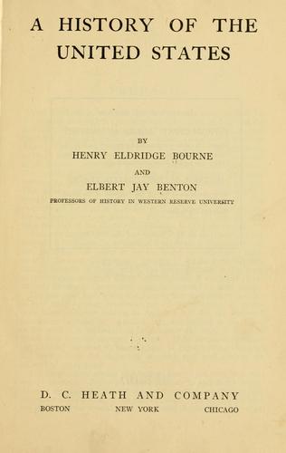 Cover for A history of the United States