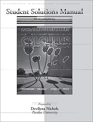 Cover for Student's Solution Manual for Calculus for Business, Economics, and the Social and Life Sciences