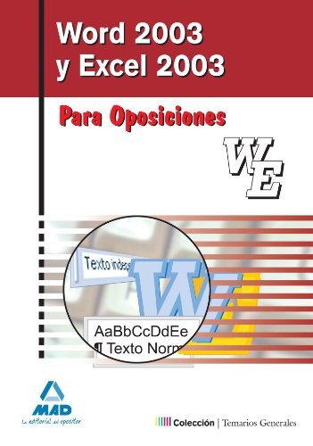 Cover for Word2003 y excel2003 para oposiciones