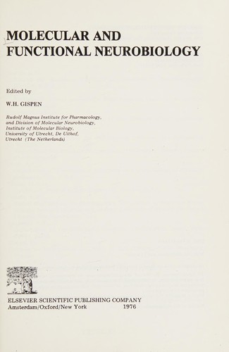 Cover for Molecular and functional neurobiology