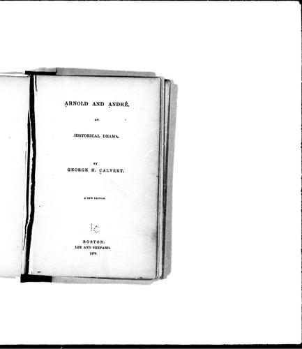 Cover for Arnold and André, an historical drama