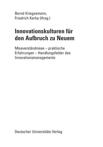 Cover for Innovationskulturen für den Aufbruch zu Neuem