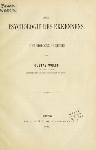 Cover for Zur Psychologie des Erkennens