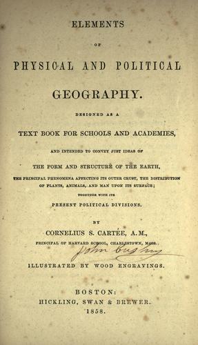 Cover for Elements of physical and political geography