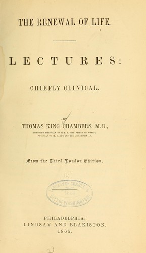 Cover for The renewal of life